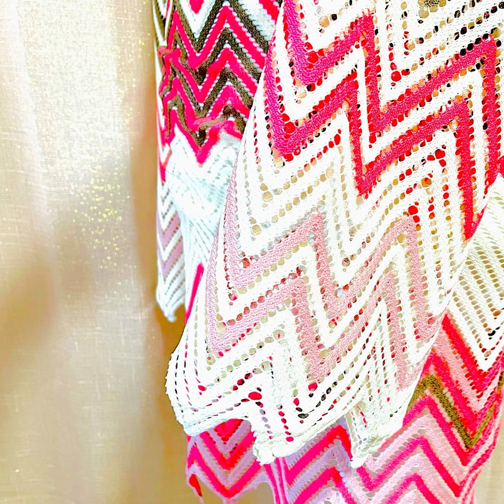 Pookie & Sebastian Chevron Lace Bell Sleeve Dress | Boho Chic | Size Small - Picture 4 of 7